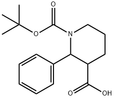 2-苯基哌啶-1,3-二羧酸-1-叔丁酯, 885275-18-3, 结构式