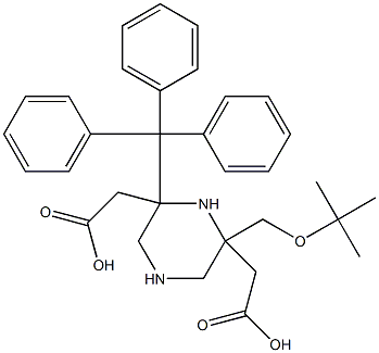 (6-TERT-BUTOXYMETHOXYCARBONYLMETHYL-PIPERAZIN-2-YL)-ACETIC ACID TRITYL ESTER 化学構造式