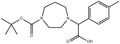 4-(carboxy-p-tolyl-methyl)-[1,4]diazepane-1-carboxylic acid tert-butyl ester Struktur
