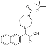 1-BOC-4-[(1-羧基-1-(2-萘基)]甲基-[1.4]二氮杂环庚烷,885275-74-1,结构式