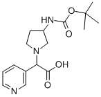 (3-BOC-AMINO-PYRROLIDIN-1-YL)-PYRIDIN-3-YL-ACETIC ACID,885276-18-6,结构式