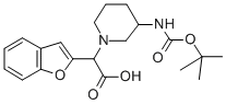 BENZOFURAN-2-YL-(3-BOC-AMINO-PIPERIDIN-1-YL)-ACETIC ACID Struktur