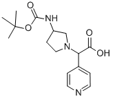 (3-BOC-AMINO-PYRROLIDIN-1-YL)-PYRIDIN-4-YL-ACETIC ACID Structure