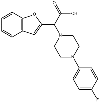 BENZOFURAN-2-YL-[4-(4-FLUORO-PHENYL)-PIPERAZIN-1-YL]-ACETIC ACID Structure