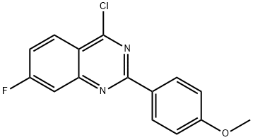 4-氯-7-氟-2-(4-甲氧基苯基)喹唑啉, 885277-27-0, 结构式