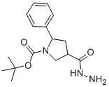 4-HYDRAZINOCARBONYL-2-PHENYL-PYRROLIDINE-1-CARBOXYLIC ACID TERT-BUTYL ESTER 化学構造式