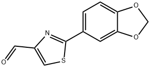 2-(苯并[D][1,3]1,3-二氧杂环戊烯-5-基)噻唑-4-甲醛, 885278-54-6, 结构式