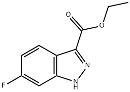 6-フルオロ-1H-インダゾール-3-カルボン酸エチル 化学構造式