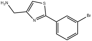 (2-(3-溴苯基)噻唑-4-基)甲胺 结构式