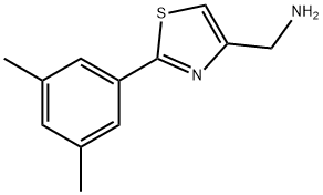 (2-(3,5-二甲基苯基)噻唑-4-基)甲胺 结构式