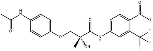 R-3-(4-acetylamino-phenoxy)-2-hydroxy-2-methyl-N-(4-nitro-3-trifluoromethyl-phenyl)-propionamide Struktur