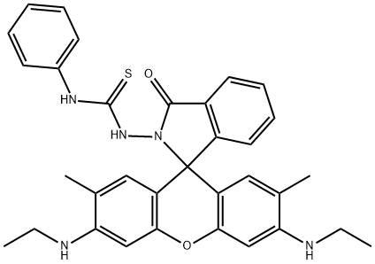 N-[3',6'-Bis(ethylaMino)-2',7'-diMethyl-3-oxospiro[1H-isoindole-1,9'-[9H]xanthen]-2(3H)-yl]-N'-phenylthiourea 化学構造式