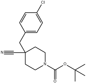 1-BOC-4-CYANO-4-(4-CHLOROBENZYL)-PIPERIDINE,885500-39-0,结构式