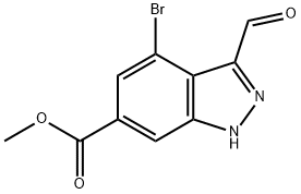 1H-INDAZOLE-6-CARBOXYLIC ACID, 4-BROMO-3-FORMYL-, METHYL ESTER|4-溴-3-醛基-吲唑-6-羧酸甲酯