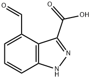 1H-Indazole-3-carboxylic acid, 4-forMyl- Structure