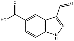 3-醛基-5-羧基吲唑 结构式