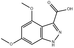 4,6-二甲氧基-1H-1H-吲唑-3-羧酸,885520-36-5,结构式