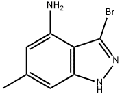 3-溴-6-甲基-1H-吲唑-4-胺, 885520-95-6, 结构式