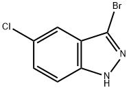 3-ブロモ-5-クロロ-1H-インダゾール 化学構造式