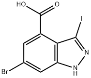 1H-Indazole-4-carboxylic acid, 6-broMo-3-iodo- price.