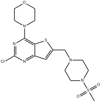 2-CHLORO-6-(4-METHANESULFONYL-PIPERAZIN-1-YLMETHYL)-4-MORPHOLIN-4-YL-THIENO[3,2-D]PYRIMIDINE|4-(2-氯-6 - ((4-(甲基磺酰基)哌嗪-1-基)甲基)噻吩并[3,2-D]嘧啶-4-基)吗