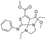 (Z)-(DIMETHYL 1,4-DIETHYL-6-PHENYLIMINO)-7-THIA-1,4-DIAZASPIRO[4.4]NON-8-ENE-8,9-DICARBOXYLATE 化学構造式