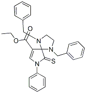 1,4-DIBENZYL-7-PHENYL-6-THIOXO-1,4,7-TRIAZA-SPIRO[4.4]NON-8-ENE-9-CARBOXYLIC ACID ETHYL ESTER Structure
