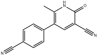 3-Pyridinecarbonitrile, 5-(4-cyanophenyl)-1,2-dihydro-6-methyl-2-oxo- Structure