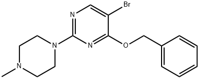 4-苄氧基-5-溴-2-(4-甲基-1-哌嗪)嘧啶,885952-24-9,结构式