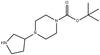 4-(吡咯烷-3-基)哌嗪-1-羧酸叔丁酯,885959-36-4,结构式
