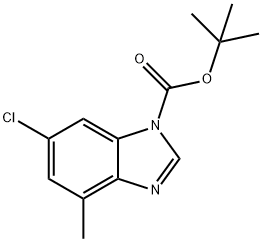 6-氯-4-甲基-1H-苯并咪唑-1-羧酸1,1-二甲基乙酯 结构式