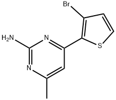 4-(3-溴-2-噻吩)-6-甲基-2-氨基嘧啶,886360-55-0,结构式