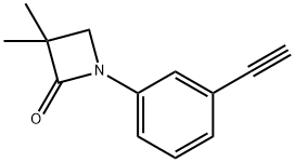 1-(3-乙炔基苯基)-3,3-二甲基氮杂环丁烷-2-酮,886361-64-4,结构式