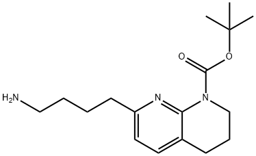 8-N-BOC-5,6,7,8-TETRAHYDRO-1,8-NAPHTHYRIDIN-2-BUTYLAMINE
 Struktur