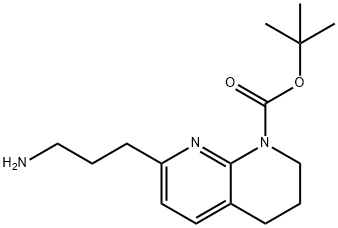 8-N-BOC-5,6,7,8-TETRAHYDRO-1,8-NAPHTHYRIDIN-2-PROPYLAMINE
 Struktur
