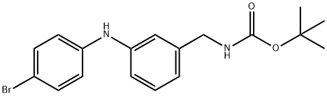 (3-((4-溴苯基)氨基)苄基)氨基甲酸叔丁酯,886362-63-6,结构式