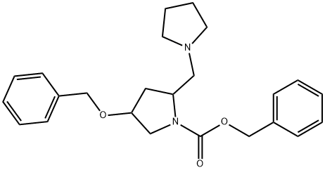 4-BENZYLOXY-2-PYRROLIDIN-1-YLMETHYL-PYRROLIDINE-1-CARBOXYLIC ACID BENZYL ESTER
 Struktur