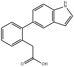 2-(1H-吲哚-5-基)苯乙酸 结构式