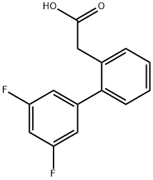 2-(3',5'-二氟-[1,1'-联苯]-2-基)乙酸 结构式