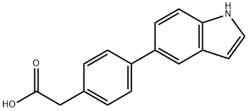 4-(1H-吲哚-5-基)苯乙酸 结构式