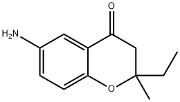 6-AMINO-2-ETHYL-2-METHYL-CHROMAN-4-ONE
 化学構造式