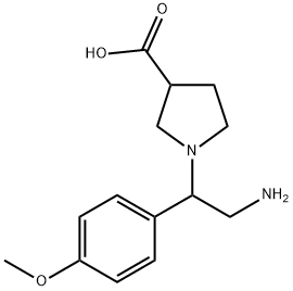 1-[2-AMINO-1-(4-METHOXY-PHENYL)-ETHYL]-PYRROLIDINE-3-CARBOXYLIC ACID
 Structure