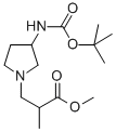 3-(3-BOC-AMINO-PYRROLIDIN-1-YL)-2-METHYL-PROPIONIC ACID METHYL ESTER
 Structure