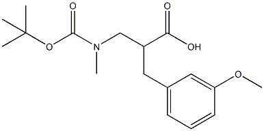 3-((叔丁氧基羰基)(甲基)氨基)-2-(3-甲氧基苄基)丙酸, 886364-83-6, 结构式