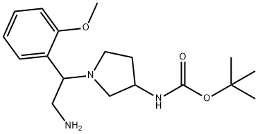 3-N-BOC-AMINO-1-[2-AMINO-1-(2-METHOXY-PHENYL)-ETHYL]-PYRROLIDINE 结构式