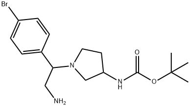 (1-(2-氨基-1-(4-溴苯基)乙基)吡咯烷-3-基)氨基甲酸叔丁酯, 886365-21-5, 结构式