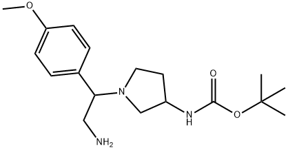 3-N-BOC-AMINO-1-[2-AMINO-1-(4-METHOXY-PHENYL)-ETHYL]-PYRROLIDINE 结构式