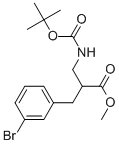 2-(3-溴苄基)-3-((叔丁氧基羰基)氨基)丙酸甲酯,886366-58-1,结构式