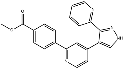 4-(4-(3-(ピリジン-2-イル)-1H-ピラゾール-4-イル)ピリジン-2-イル)安息香酸メチル 化学構造式