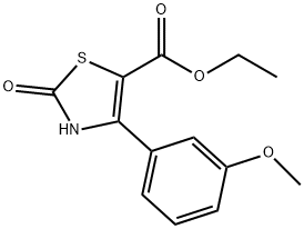 4-(3-甲氧基苯基)-2-氧代-2,3-二氢噻唑-5-甲酸乙酯 结构式
